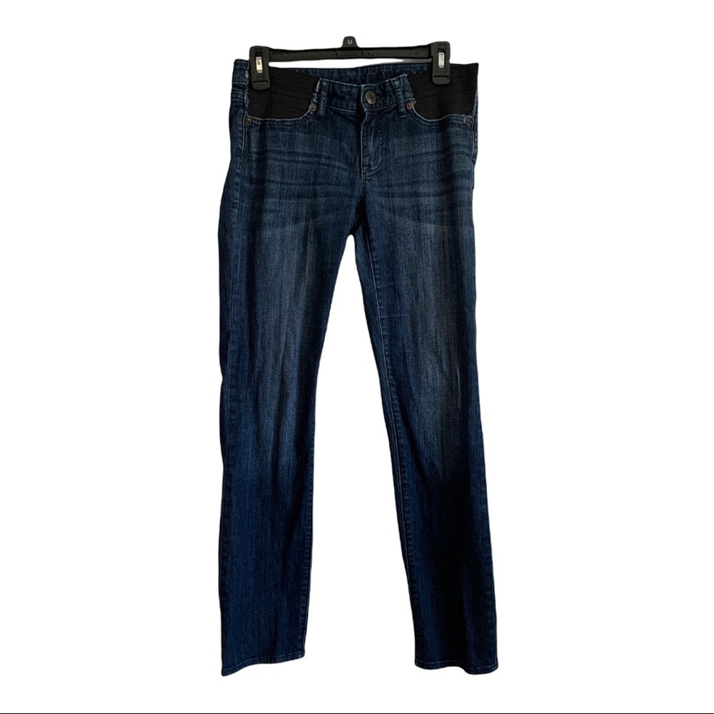 Gap dark wash straight leg‎ maternity jeans